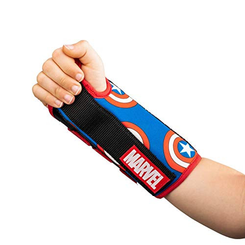 DonJoy Advantage Comfort Wrist Brace for YouthKids Featuring Marvels Captain America Spider-Man to aid sprains strains Support tendonitis Carpal Tunnel - Captain America XX-Small - Right