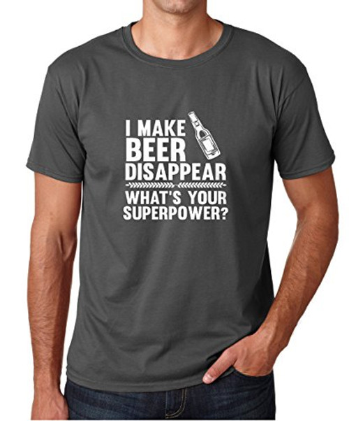 CBTWear I Make Beer Disappear, Whats Your Superpower? Beer Lover - Drinking Tee - Funny Men's T-Shirt (XX-Large, Charcoal) CBTWear I Make Beer Disappear, Whats Your Superpower? Beer Lover - Drinking Tee - Funny Men's T-Shirt (XX-Large, Charcoal)