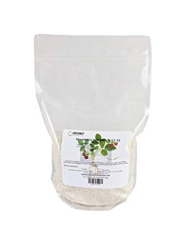 Strawberry Fertilizer 8-12-32 Powder 100 Water Soluble Plus Micro Nutrients and Trace Minerals Greenway Biotech Brand 1 Pound Makes 200 Gallons