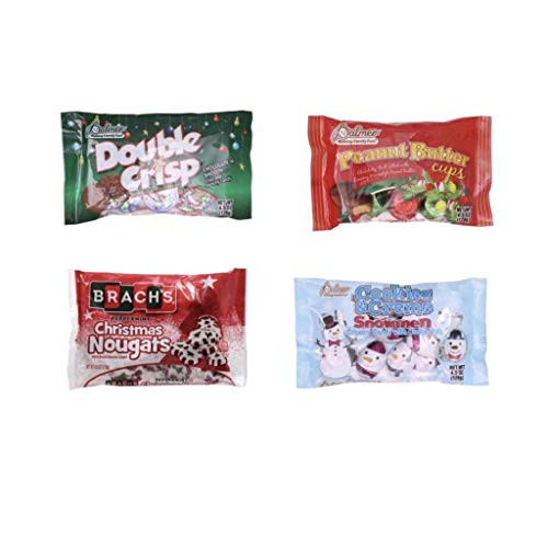 Christmas Holiday Chocolate Candy Variety 4 Pack Stocking Stuffers Holiday Candy Bowl