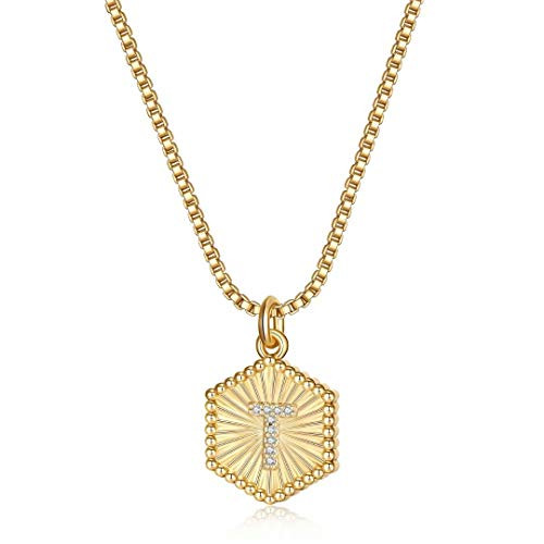 IEFRICH Gold Initial Pendant Necklaces for Women 14K Gold Plated Dainty Letter T Initial Pendant Necklace for Women Teen Girls Mothers Day Valentines Jewelry Gifts IEFRICH Gold Initial Pendant Necklaces for Women 14K Gold Plated Dainty Letter T Initial Pendant Necklace for Women Teen Girls Mothers Day Valentines Jewelry Gifts