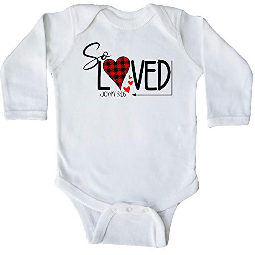inktastic So Loved John 316 Plaid Long Sleeve Creeper 6 Months White 3c822