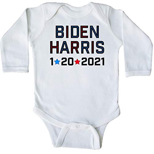 inktastic Biden and Harris 1-20-2021 Long Sleeve Creeper 12 Months White 3e02a
