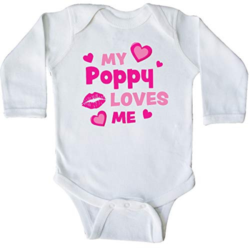 inktastic Valentines Day My Poppy Long Sleeve Creeper 18 Months White 3e1a4
