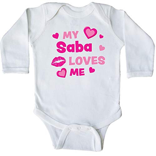 inktastic Valentines Day My Saba Long Sleeve Creeper 18 Months White 3e1a5