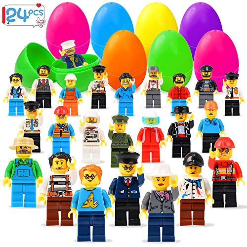 Joinart 24PCS Easter Eggs  24PCS Mini Community People Easter Egg Fillers Easter Basket Stuffers Plastic Surprise Eggs Easter Gifts Easter Party Favors for Kids Boys Girls Toddlers