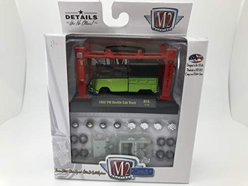 M2 Machines by M2 Collectible Model-Kit 1960 VW Double Cab Truck 164 Scale R16 17-19 Neon GreenBlack Details Like NO Other! 1 of 5880