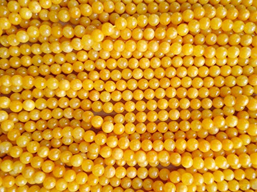 120pcs 8mm Beeswax Topaz Beads Natural Round Yellow Stone Beads Loose Smooth Gemstone for Jewelry Making Craft DIY Beeswax Topaz Beads 8mm 007