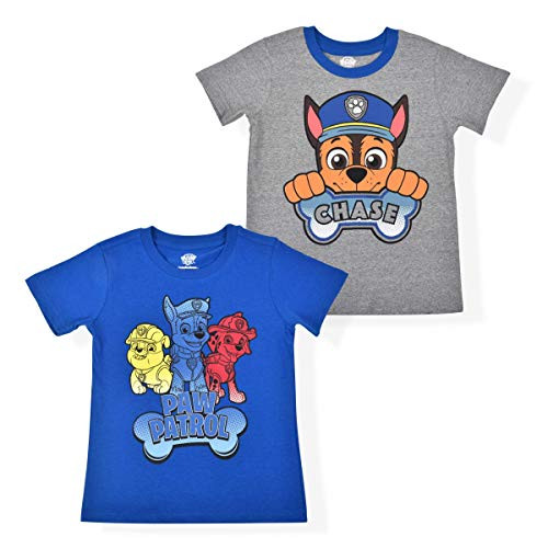Nickelodeon Paw Patrol Boys 2-Pack Graphic Tee Shirts GreyBlue Size 6