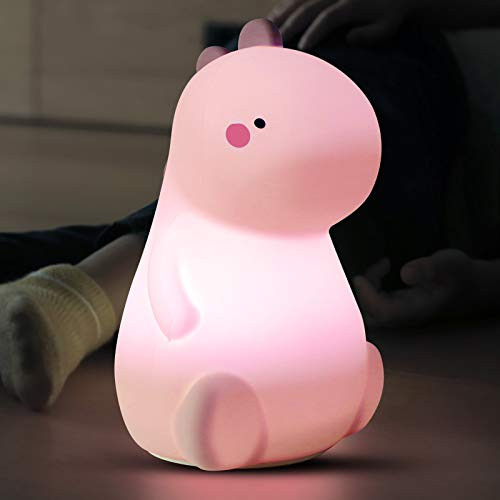 Dinosaur Night Light for Kids LED Nursery Lamp for Toddlers Room Cute Color Changing Silicone Baby Night Light with Touch Sensor Dinosaur Gifts for Boys Girls Pink Dinosaur Night Light for Kids LED Nursery Lamp for Toddlers Room Cute Color Changing Silicone Baby Night Light with Touch Sensor Dinosaur Gifts for Boys Girls Pink
