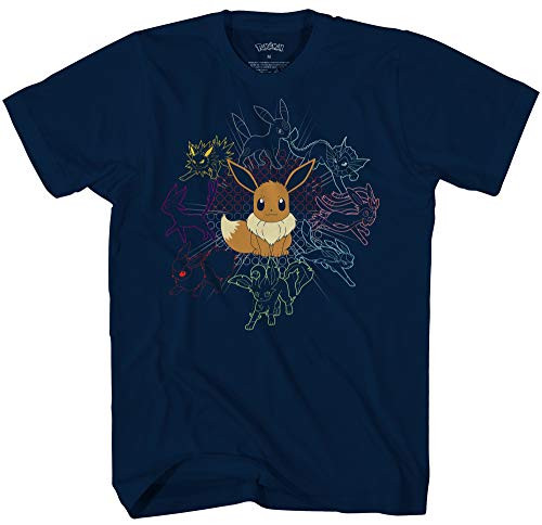 Pokemon Mono Eeveeloutions Eevee T-Shirt Small Navy