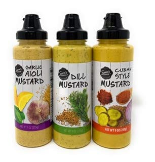 Sams Choice Dill Mustard 9oz! Sams Choice Garlic Aioli Mustard 9oz! Sams Choice Cuban Style Mustard 9oz 3pack! Delicious Mustard Multi-pack For All Occasions! Best Mustard Trio Out There!