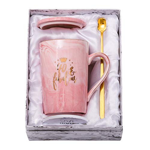 ShinnyWis 40 and Fabulous Mug - 40th Birthday Gifts for Women - 40th Anniversary Gift Idea for Women Her Wife Mom Grandma Sister BFF Friend 14 oz birthday Mug ShinnyWis 40 and Fabulous Mug - 40th Birthday Gifts for Women - 40th Anniversary Gift Idea for Women Her Wife Mom Grandma Sister BFF Friend 14 oz birthday Mug