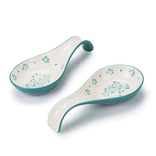 Wisenvoy Spoon Rest Spoon Holder for Stove Top Ceramic Spoon Holder Porcelain Spoon Rest for Kitchen Counter