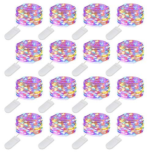 YOEEN 16 Pack 30 LED Fairy Lights Battery Operated Included 5ft Mini Fairy String Lights Waterproof Copper Wire Firefly Starry Lights for Wedding Party Mason Jars Christmas Decorations Multicolor YOEEN 16 Pack 30 LED Fairy Lights Battery Operated Included 5ft Mini Fairy String Lights Waterproof Copper Wire Firefly Starry Lights for Wedding Party Mason Jars Christmas Decorations Multicolor