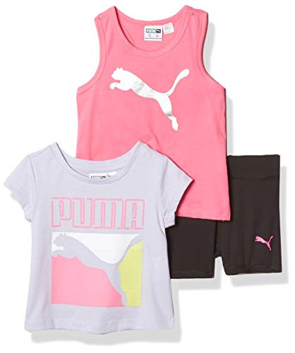 PUMA Baby Girls Tee and Short Set Purple Heather 18M