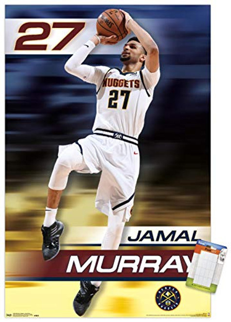 Trends International NBA Denver Nuggets - Jamal Murray 19 Wall Poster 22_375 x 34 Premium Poster  and  Mount Bundle