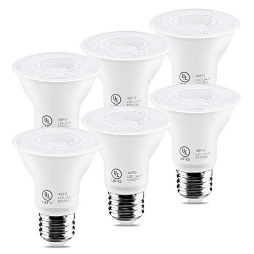 7W Par20 LED Bulb 50W Equivalent UL Listed 2700k Ultra Warm White Dimmable Flood Bulbs Lights 500 Lumens E26 Base Recessed Lighting for Indoor Outdoor 6 Pack