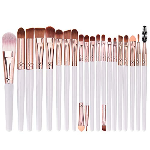 Makeup Brush Set 20Pcs Professional Makeup Tools Premium Synthetic Foundation Powder Blush Shadow Brushes Concealers Eye Cosmetics Make Up Brushes Kit White