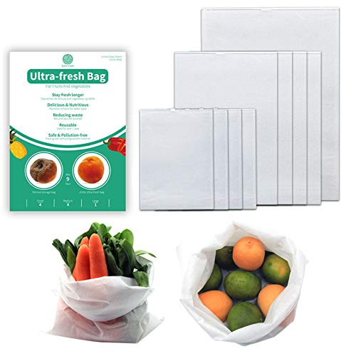Reusable Produce Saver Bags to Keep Produce Fresh Longer BPA Free Reusable Produce Storage Bags for Vegetable Fruit and flower 9PCS