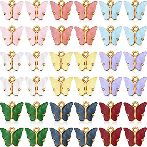 Hicarer 144 Pieces Acrylic Butterfly Charms Butterfly DIY Pendants Jewelry Making Charms for Bracelet Necklace Earrings Crafts Making Supplies 9 Colors Hicarer 144 Pieces Acrylic Butterfly Charms Butterfly DIY Pendants Jewelry Making Charms for Bracelet Necklace Earrings Crafts Making Supplies 9 Colors