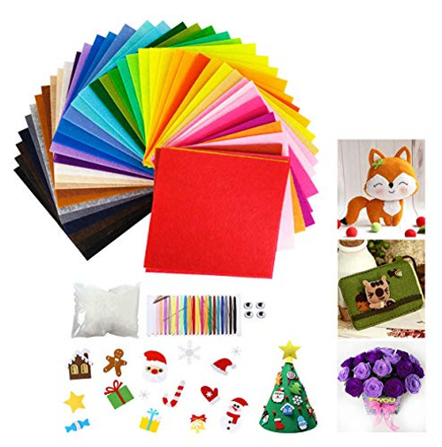 40PCS Assorted Stiff Felt Sheets 12 x 12 30 x 30cm 40 Colors Craft Felt Hard Felt Squares Felt Fabric Sheets 1mm Thick for DIY Crafts Sewing Patchwork Crafting Projects