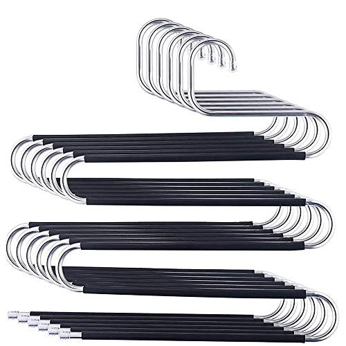 S-Type Clothes Pants Hanger Hanging Closet Organizer Storage for Pants Jeans Scarf Hanger Clothes Hangers Space Saving Scarf Organizer Black 6 Pack S-Type Clothes Pants Hanger Hanging Closet Organizer Storage for Pants Jeans Scarf Hanger Clothes Hangers Space Saving Scarf Organizer Black 6 Pack