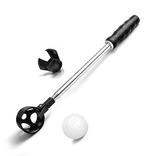 Golf Ball Retriever Stainless Telescopic Golf Ball Retriever for Water with Golf Ball Grabber for Putter Golf Accessories Gifts for Golfer 9ft