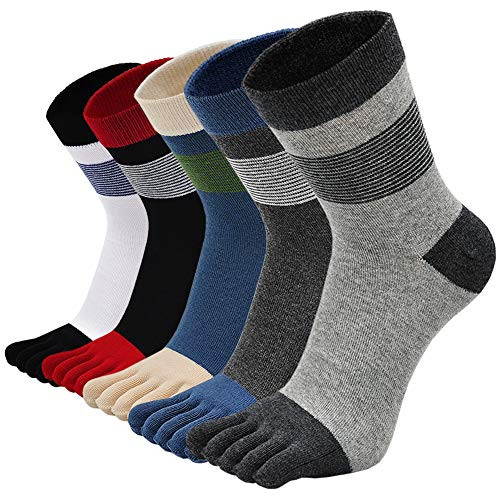 ZAKASA Men Toe Socks Cotton Ankle Five Finger Crew Socks Athletic Running Socks 5 Pack 10-13 ZAKASA Men Toe Socks Cotton Ankle Five Finger Crew Socks Athletic Running Socks 5 Pack 10-13