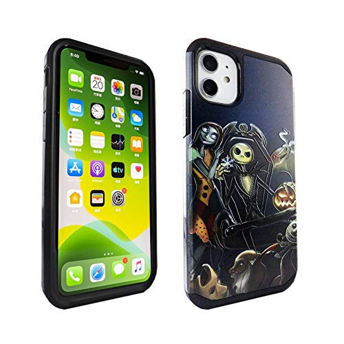 iPhone 11 Case Nightmare IMAGITOUCH 2-Piece Style Armor Case with Flexible Shock Absorption Case  and  Nightmare Before Christmas Design Cover Hybrid for iPhone 11 - Nightmare Before Christmas Hybrid