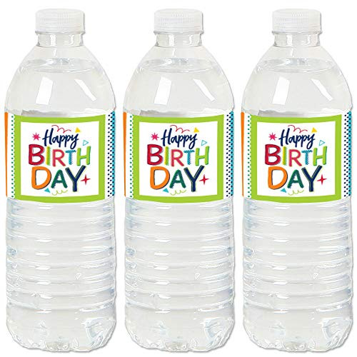 Big Dot of Happiness Cheerful Happy Birthday - Colorful Birthday Party Water Bottle Sticker Labels - Set of 20 Big Dot of Happiness Cheerful Happy Birthday - Colorful Birthday Party Water Bottle Sticker Labels - Set of 20