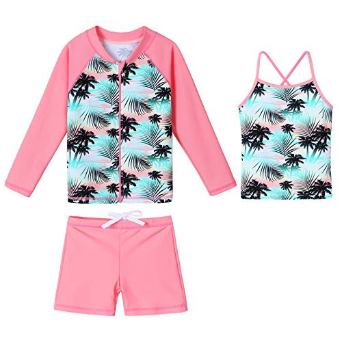 Girls Long Sleeve Swimsuits Rashguard 3 Pcs Sun Protective UV 50 Zipper Swimwear S328_CocoTree_140146 Girls Long Sleeve Swimsuits Rashguard 3 Pcs Sun Protective UV 50 Zipper Swimwear S328_CocoTree_140146