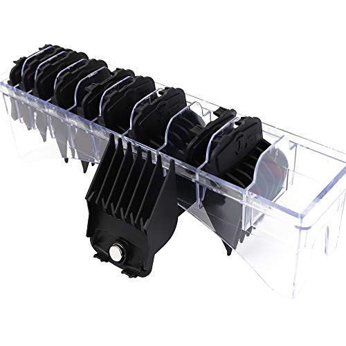 Professional Hair Clipper Guards Guides Hair Cutting Guides 3170-400- 18 to 1 fits for all Wahl Clippers Black Magnetic 10 pcs