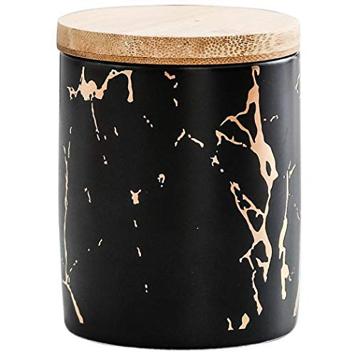 Ceramic Food Storage Jar Canister Modern Design Food Canisters with Lid Tea Coffee Spice Nuts Snacks Seasonings Storage Jar 360ml Black