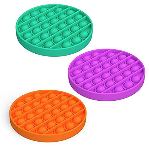 3Pack Push pop pop Bubble Sensory Fidget Toys Autism Special Needs Stress Reliever Silicone Stress Reliever Toy Squeeze Sensory Toy Round