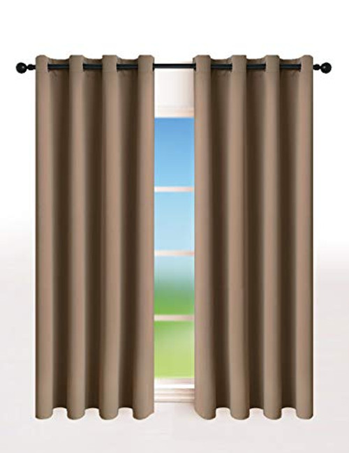 Kinryb Blackout Curtains Panels with Grommets  Room Darkening Thermal Insulated Drapes for Living Room and Bedroom Set of 2 Panels  52 by 63 Inches  Coffee Kinryb Blackout Curtains Panels with Grommets  Room Darkening Thermal Insulated Drapes for Living Room and Bedroom Set of 2 Panels  52 by 63 Inches  Coffee