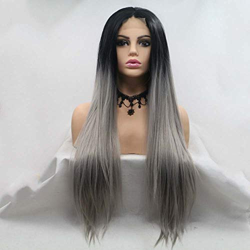 Melody Wigs U Part Synthetic Lace Wigs Black To Grey Ombre Long Silky Straight Hair Wigs For Women Hair Cosplay Wigs Heat Resistant Fiber Cheap Wigs Melody Wigs U Part Synthetic Lace Wigs Black To Grey Ombre Long Silky Straight Hair Wigs For Women Hair Cosplay Wigs Heat Resistant Fiber Cheap Wigs