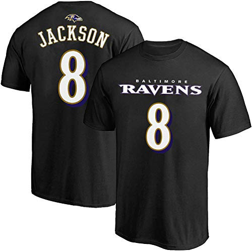 Outerstuff NFL Youth 8-20 Alternate Polyester Performance Mainliner Player Name and Number Jersey T-Shirt Lamar Jackson Baltimore Ravens Black Alternate 14-16