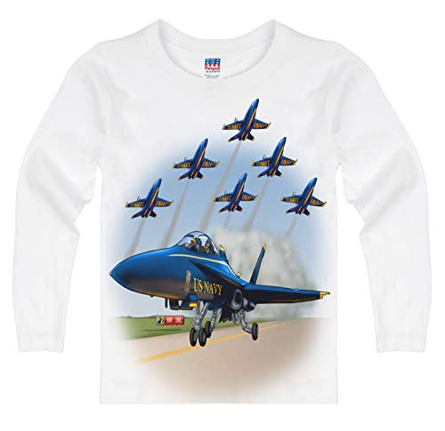 Shirts That Go Little Boys Long Sleeve Airshow Jets T-Shirt 6 White