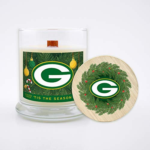 Worthy Promo NFL Green Bay Packers Gifts 8oz Holiday Christmas Candle Soy Wax wWood Wick and Lid Tis The Season Worthy Promo NFL Green Bay Packers Gifts 8oz Holiday Christmas Candle Soy Wax wWood Wick and Lid Tis The Season