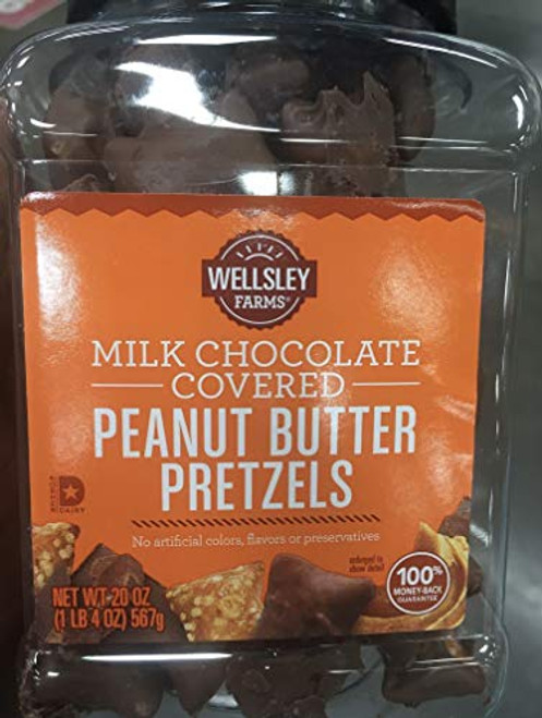 Wellsley Farms Milk Chocolate covered Peanut Butter Pretzels 20oz Wellsley Farms Milk Chocolate covered Peanut Butter Pretzels 20oz