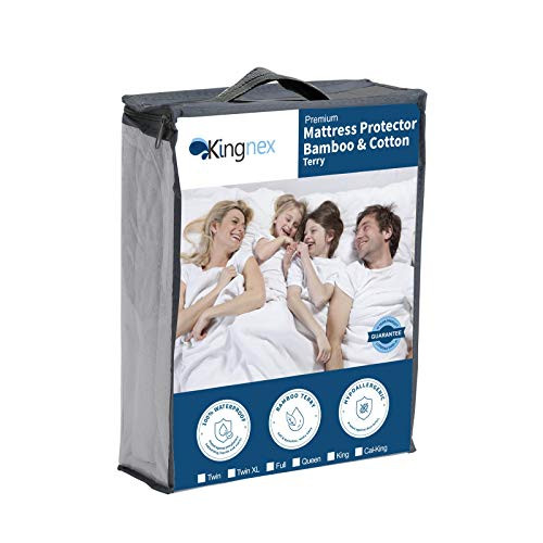 Kingnex Waterproof Twin XL Mattress Protector Extra Long Twin Bamboo Cotton Terry Fitted Mattress Cover Kingnex Waterproof Twin XL Mattress Protector Extra Long Twin Bamboo Cotton Terry Fitted Mattress Cover