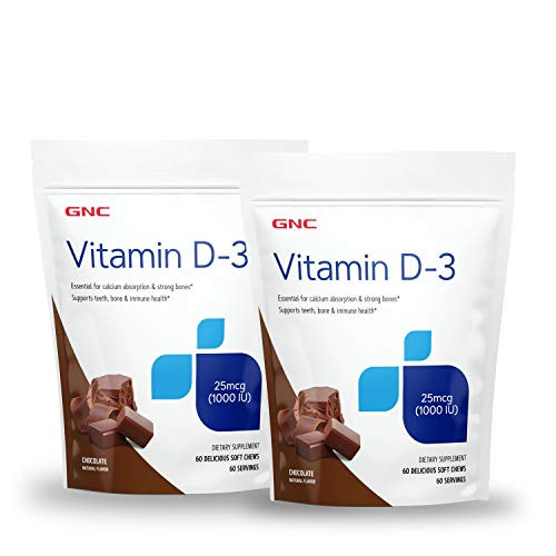 GNC GNC Vitamin D-3 Soft Chews 1000IU - Chocolate - Twin Pack