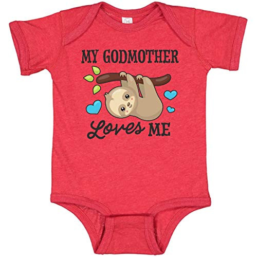 inktastic My Godmother Loves Me Infant Creeper 6 Months Retro Heather Red 2f204