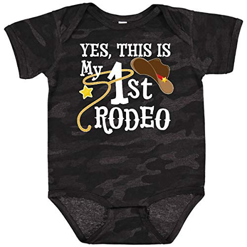 Inktastic Yes This Is My 1st Rodeo- Infant Creeper 12 Months Storm Camo 35612