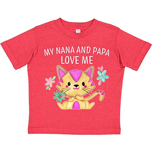 inktastic My Nana and Papa Love Me Toddler T-Shirt 3T Retro Heather Red 36950 inktastic My Nana and Papa Love Me Toddler T-Shirt 3T Retro Heather Red 36950