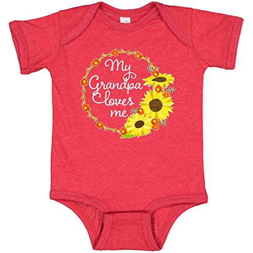 inktastic My Grandpa Loves Me Infant Creeper 12 Months Retro Heather Red 380f2