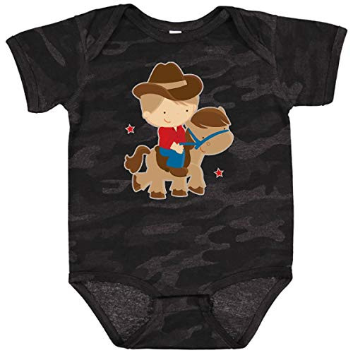 inktastic Cowboy Boy on Pony Infant Creeper Newborn Storm Camo 5ad7