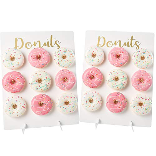OWOYDOJ Donut Wall Display Stand Wood Reusable Rustic Doughnut Board Holder for Baby Showers Bridal Shower Birthday Wedding Donut Party Supplies Holds 9 Donuts White 2 OWOYDOJ Donut Wall Display Stand Wood Reusable Rustic Doughnut Board Holder for Baby Showers Bridal Shower Birthday Wedding Donut Party Supplies Holds 9 Donuts White 2
