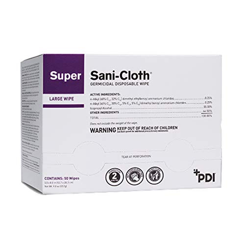 Pdi Super Sani-Cloth Germicidal Disposable Wipe Large Individual Boxed 5 x 8 50bx